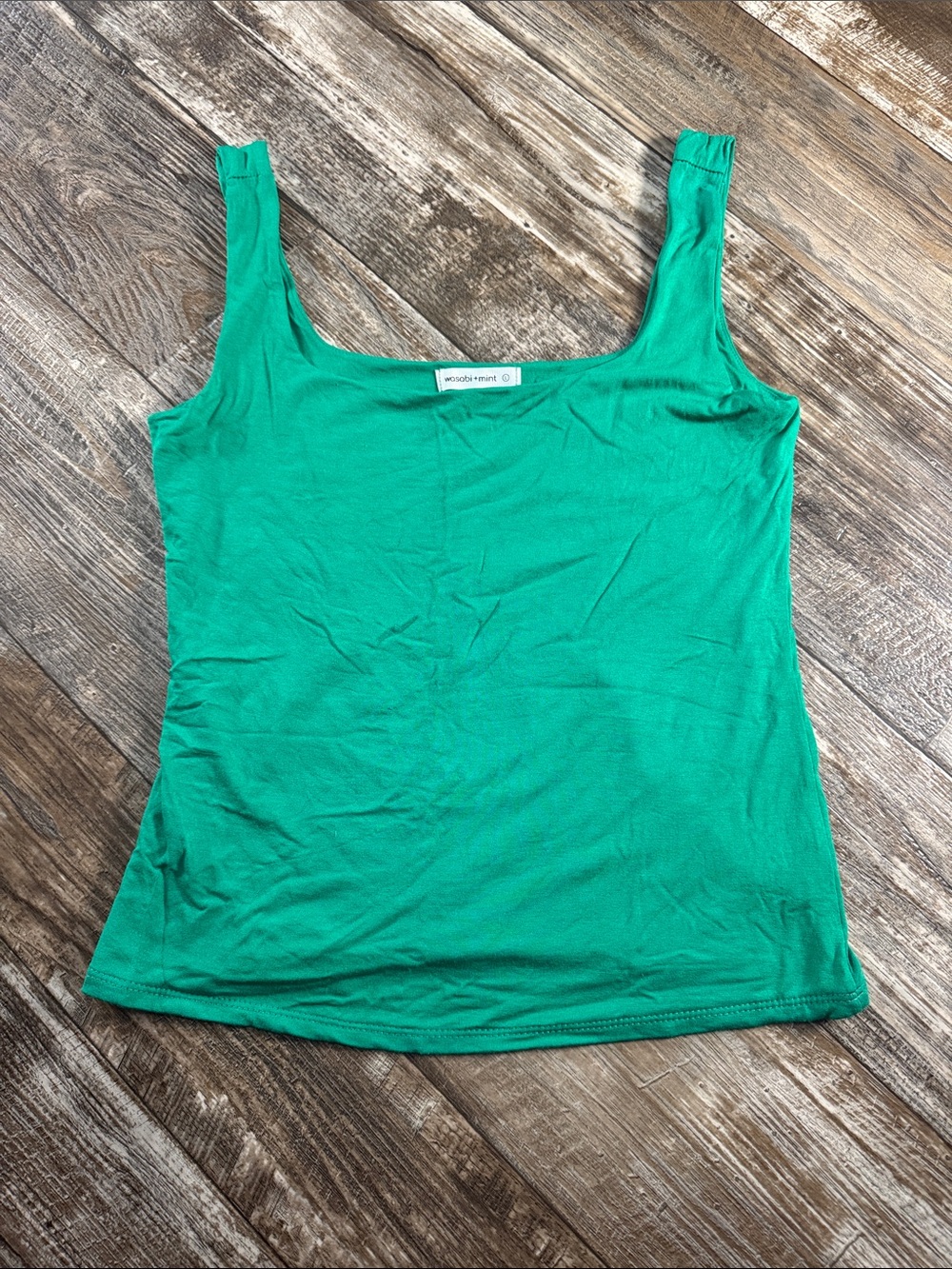 Madewell Emerald Green Square Neck Tank Top